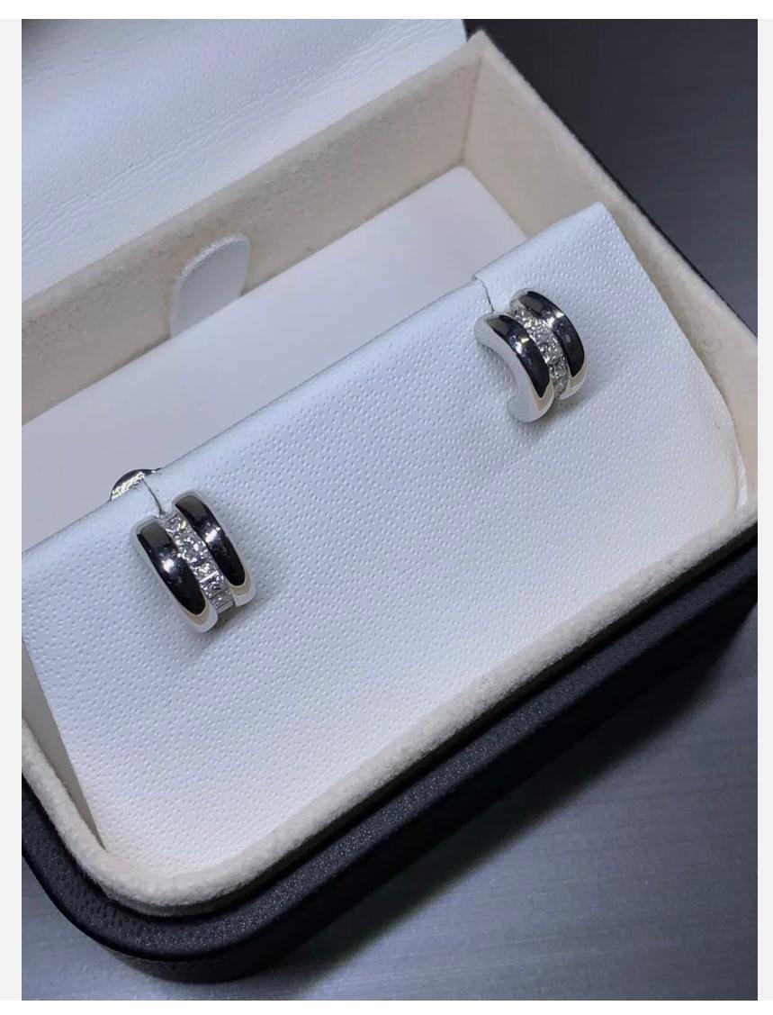 0.78ct Diamond chunky hoops huggies earrings or blanc 18ct Pour femmes en vente