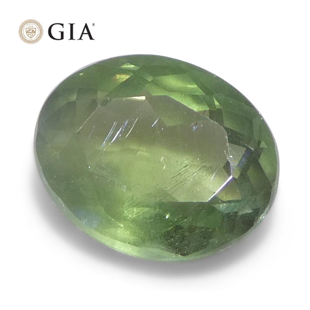 0,78 ct Alejandrita oval de color verde amarillento a púrpura grisáceo certificada por la GIA India Un en venta 7