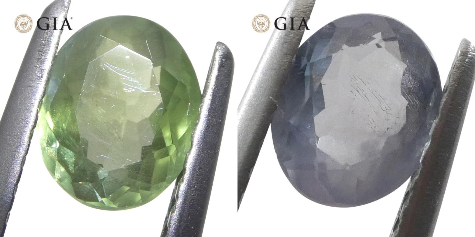 0,78 ct Alejandrita oval de color verde amarillento a púrpura grisáceo certificada por la GIA India Un en venta 10