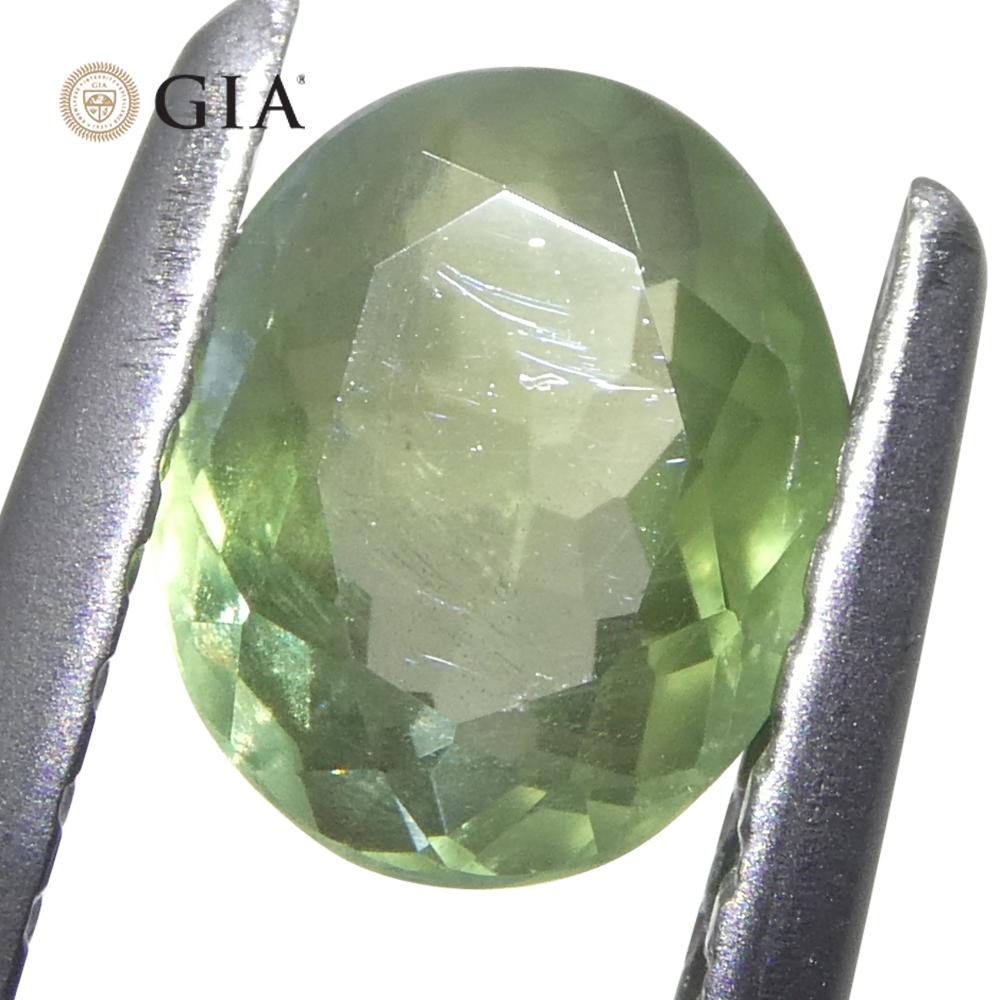 0,78 ct Alejandrita oval de color verde amarillento a púrpura grisáceo certificada por la GIA India Un en Nuevo estado para la venta en Toronto, Ontario