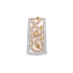 0.78ct Collar Colgante Motivo Corazón Diamante Amarillento 18k
