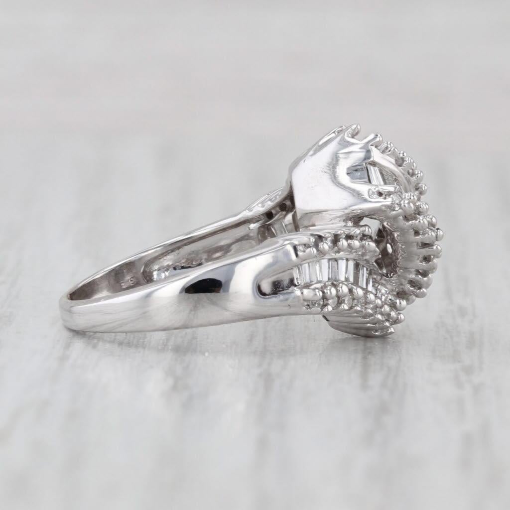 0.78ctw Diamond Overlay Ring 14k White Gold Size 5.5 Cocktail Unisexe en vente