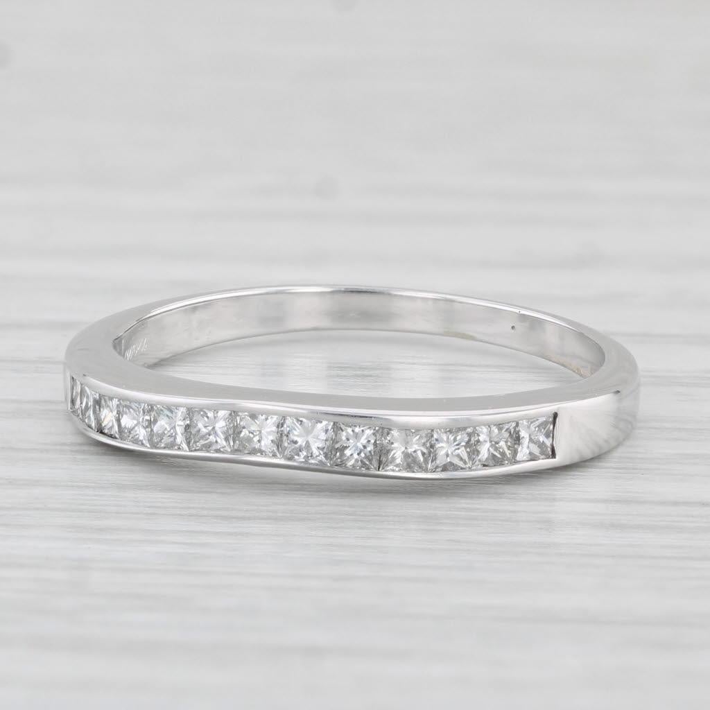 0.78ctw Diamond Wedding Band 18k White Gold Stackable Anniversary Ring In Good Condition For Sale In McLeansville, NC