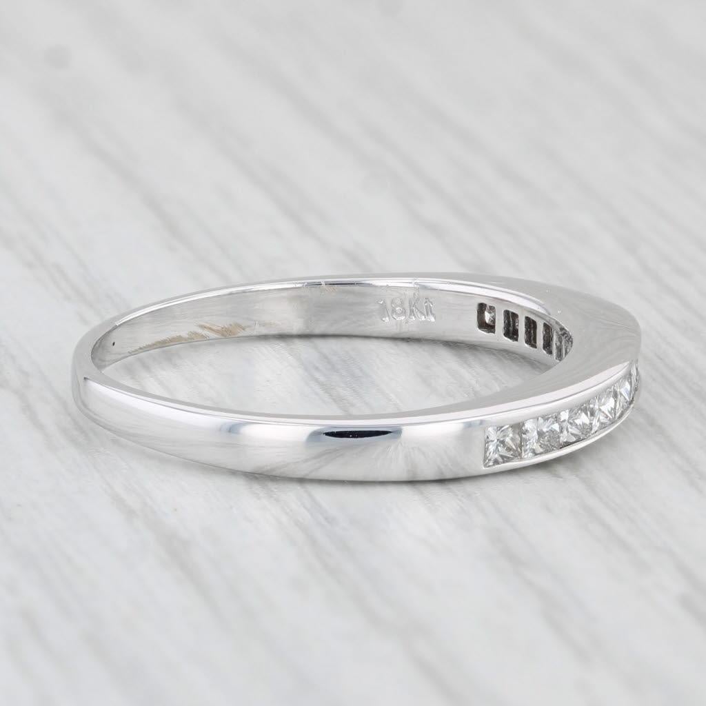 0.78ctw Diamond Wedding Band 18k White Gold Stackable Anniversary Ring For Sale 1