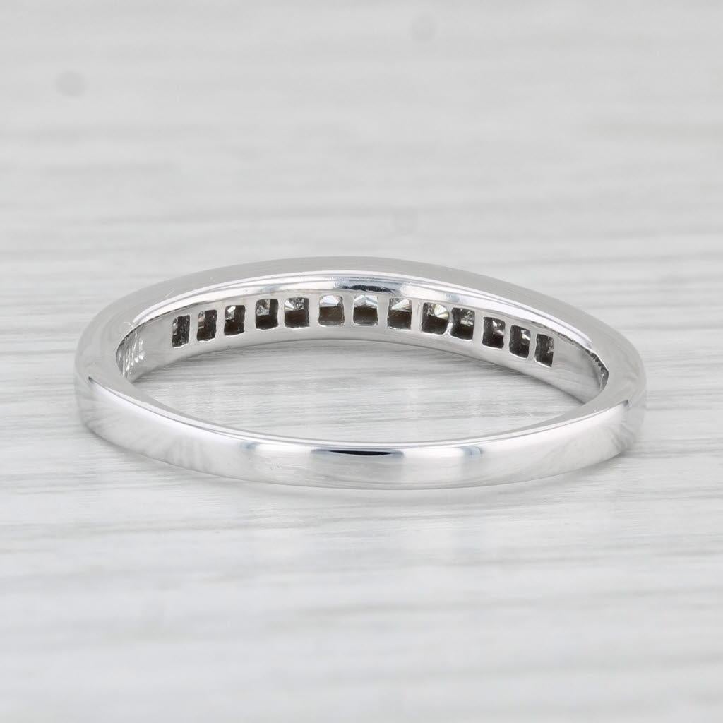 0.78ctw Diamond Wedding Band 18k White Gold Stackable Anniversary Ring For Sale 3
