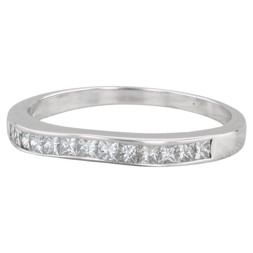Alliance empilable d'anniversaire en or blanc 18 carats avec diamants de 0,78 carat