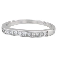 Alliance empilable d'anniversaire en or blanc 18 carats avec diamants de 0,78 carat