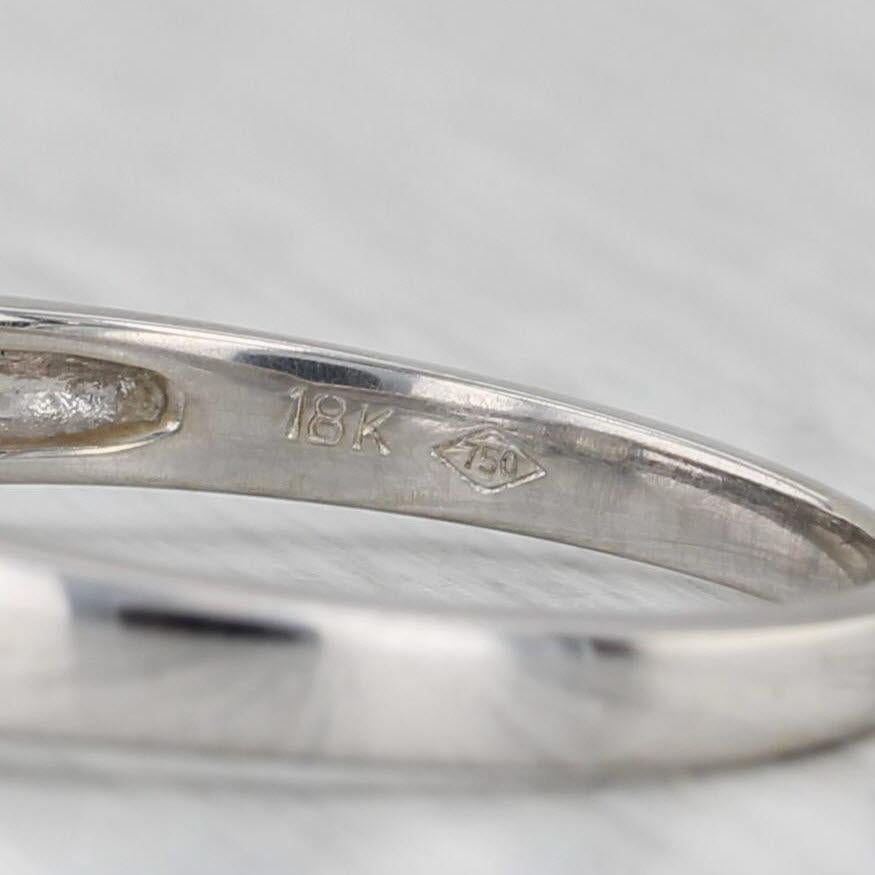 Anello di fidanzamento con diamante rotondo da 0,78ctw in oro bianco 18k misura 6,5 in vendita 1