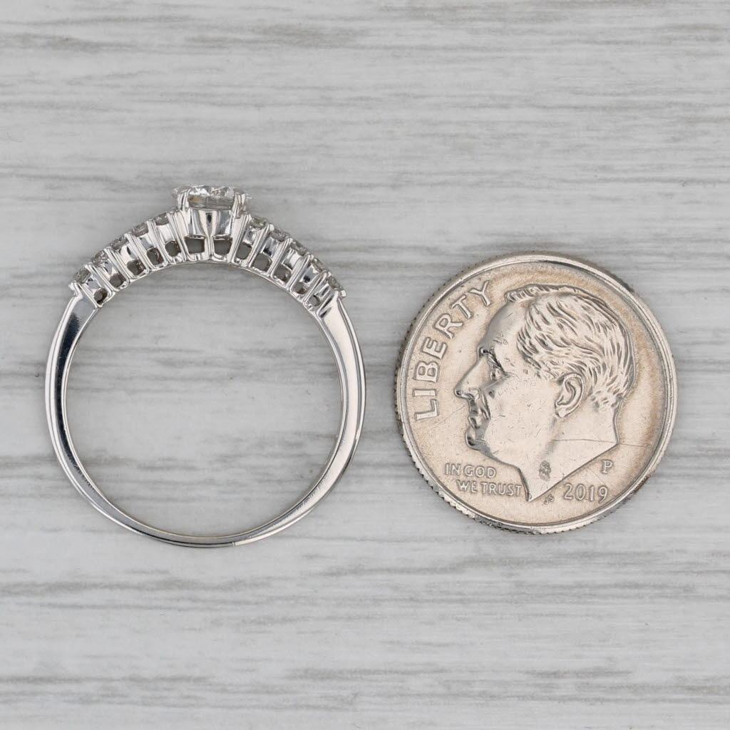 Anello di fidanzamento con diamante rotondo da 0,78ctw in oro bianco 18k misura 6,5 in vendita 2