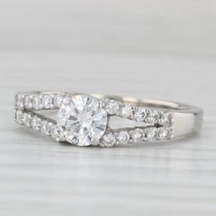 0.78ctw Round Diamond Engagement Ring 18k White Gold Size 6.5