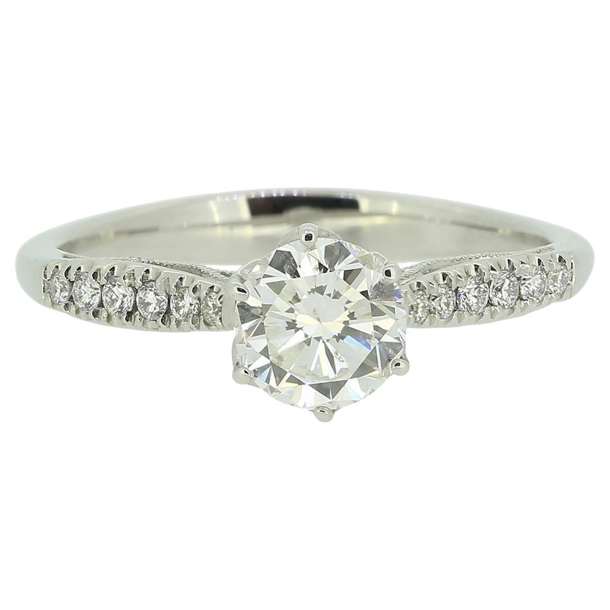 0.79 Carat Diamond Solitaire Engagement Ring