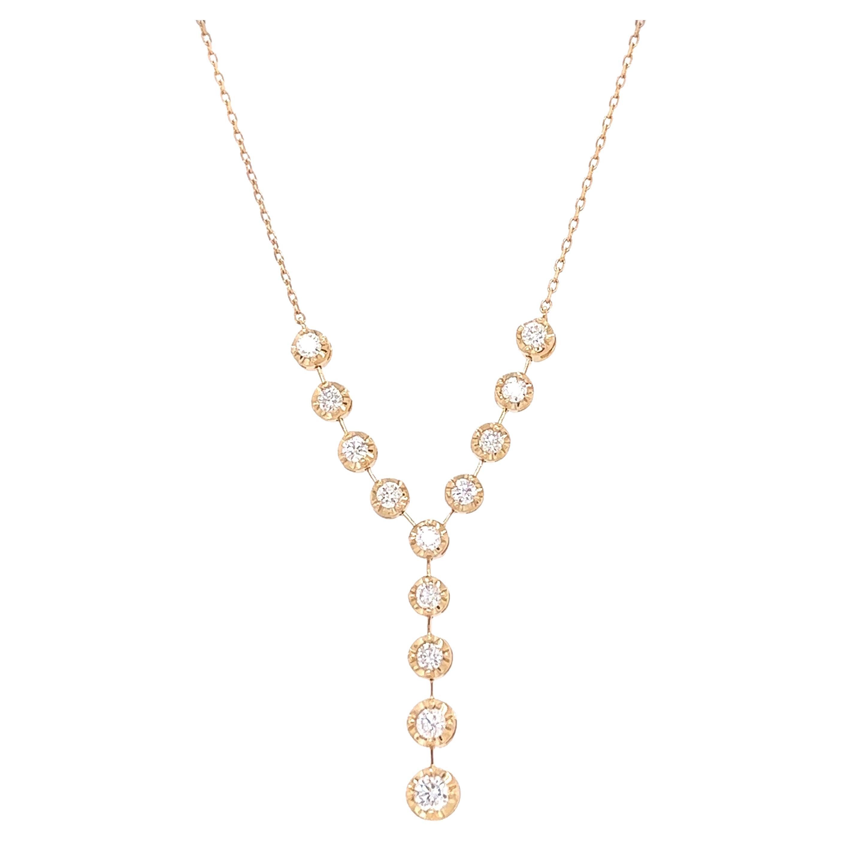 0.79 Carat Diamond Yellow Gold Chain Necklace