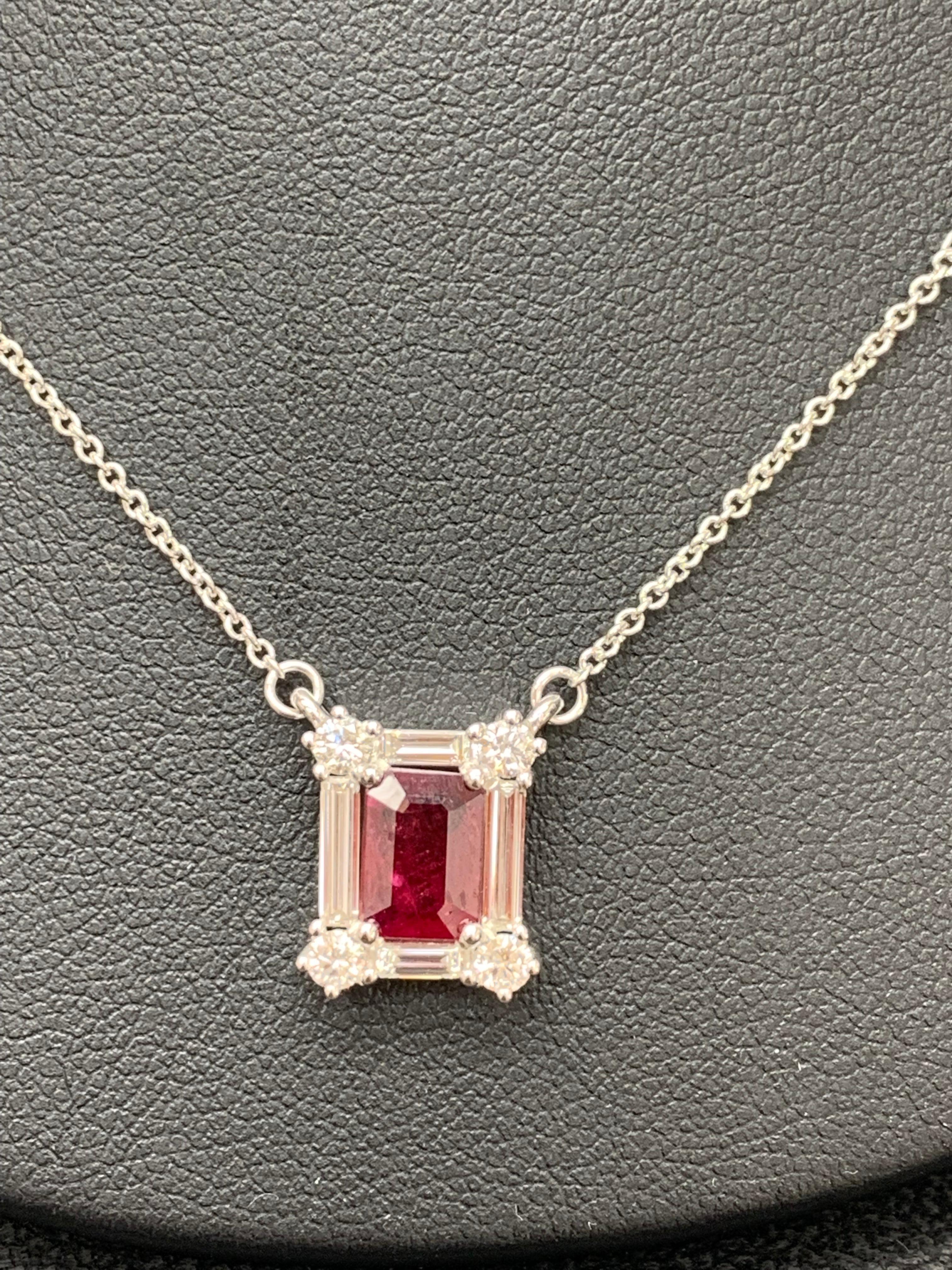 emerald cut ruby necklace