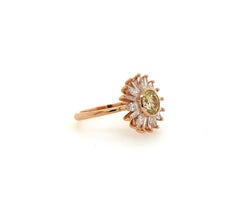 0.79 Carat Fancy Yellow Diamond Sun Ring