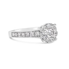 Roman Malakov 0.79 Carat Total Round Brilliant Cut Diamond Cluster Wedding Ring