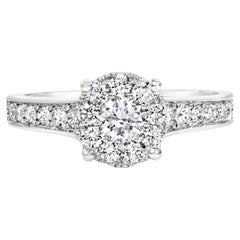 Roman Malakov 0.79 Carat Total Round Brilliant Cut Diamond Cluster Wedding Ring