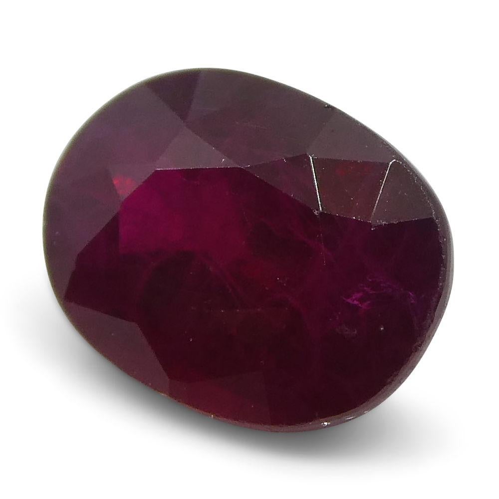 Women's or Men's 0.79 ct Oval Ruby Burma For Sale