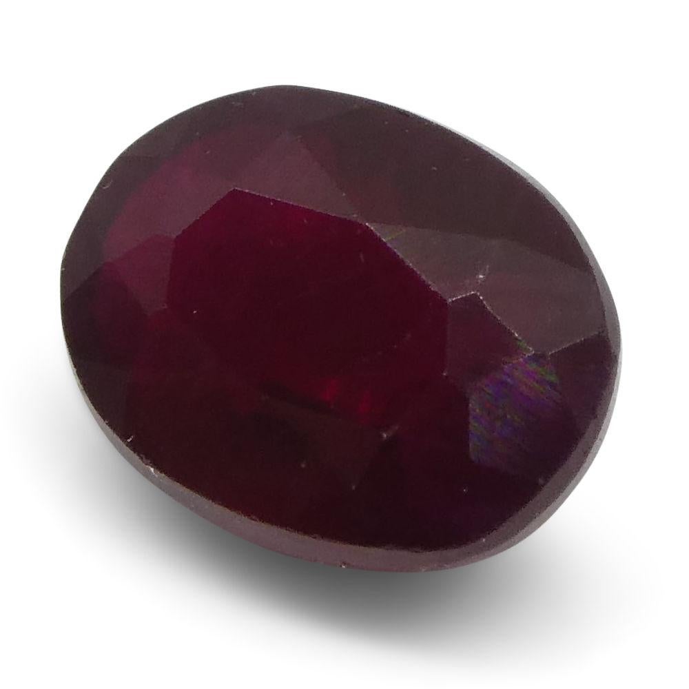 0.79 ct Oval Ruby Mozambique In New Condition For Sale In Toronto, Ontario
