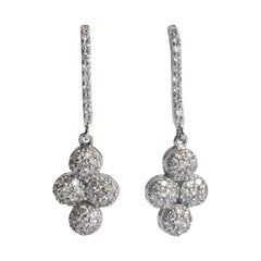 0.79 CTW Diamond Dangle Earrings in 18 Karat Solid Gold