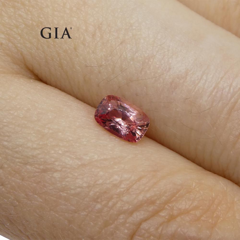 This is a stunning GIA Certified Sapphire

 

The GIA report reads as follows:

GIA Report Number: 2225341701
Shape: Cushion
Cutting Style:
Cutting Style: Crown: Brilliant Cut
Cutting Style: Pavilion: Step Cut
Transparency: Transparent
Color: Pink

