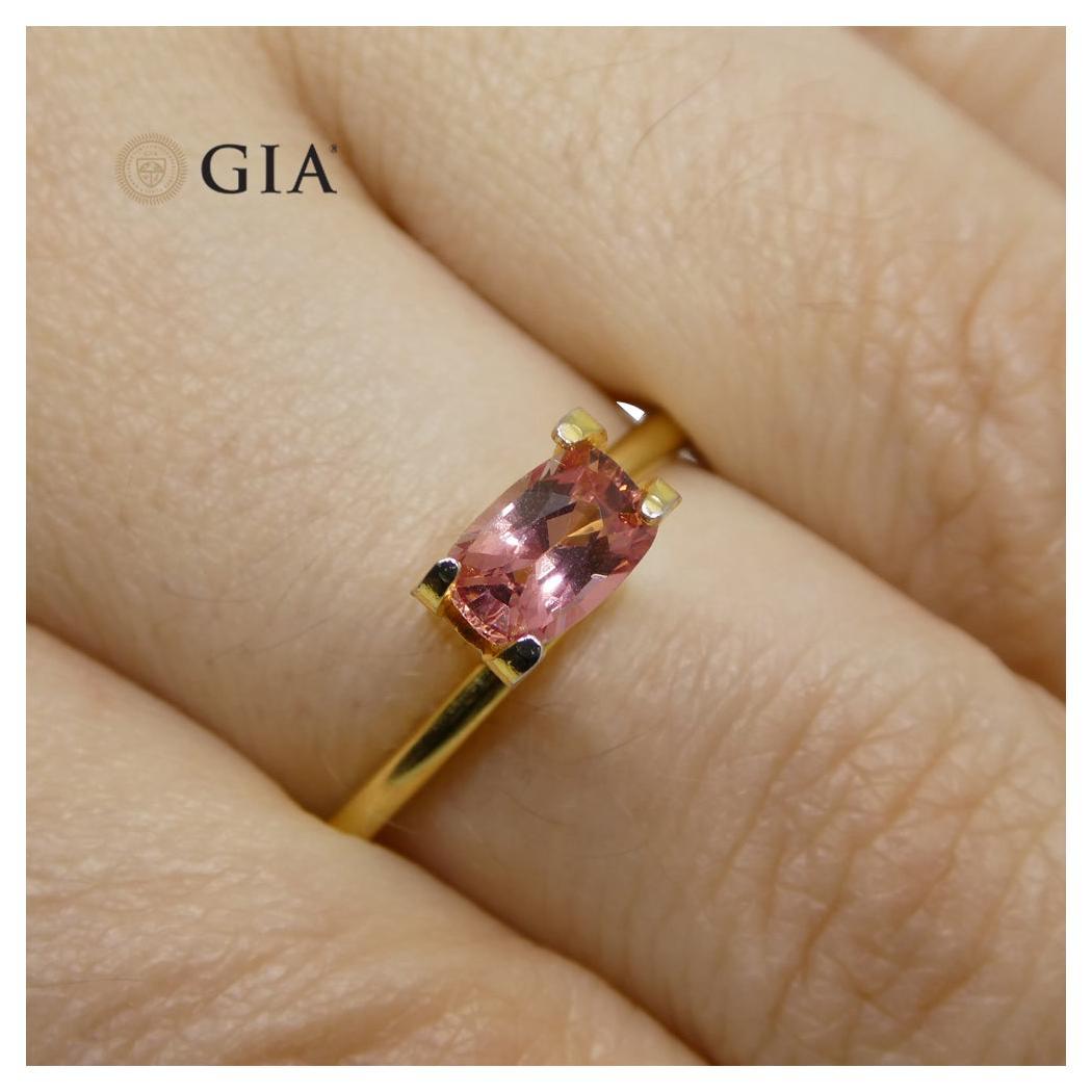 0,79ct Zaffiro Rosa Cuscino Certificato GIA Madagascar