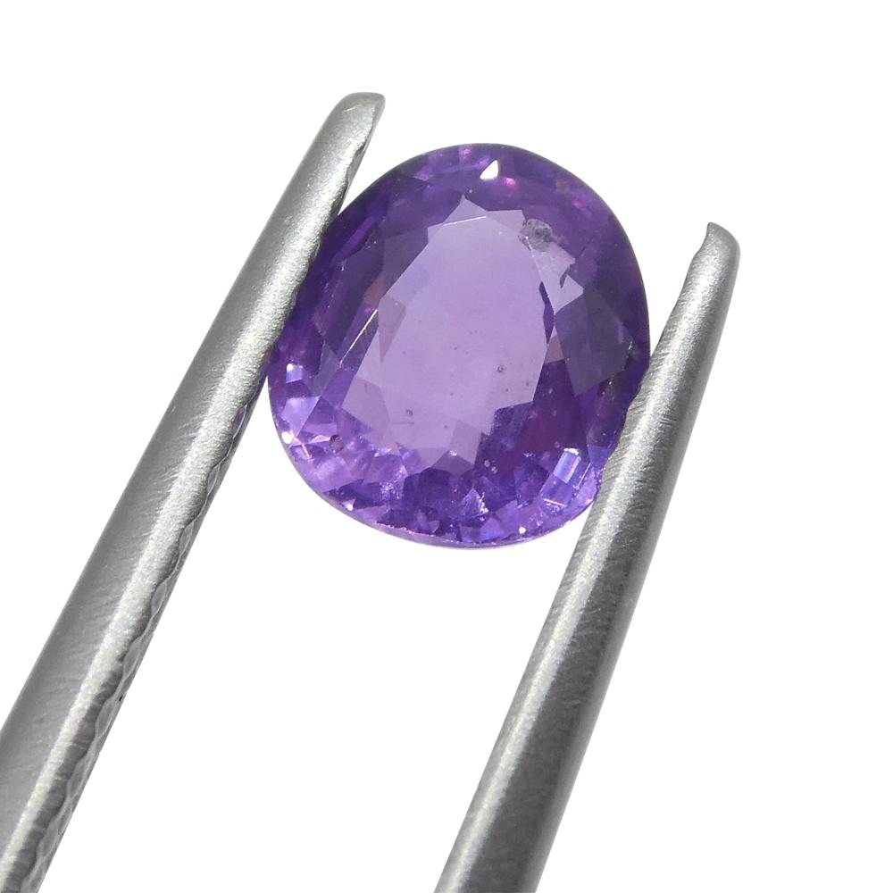 0.79ct Cushion Purple Sapphire from Madagascar Unheated For Sale 8