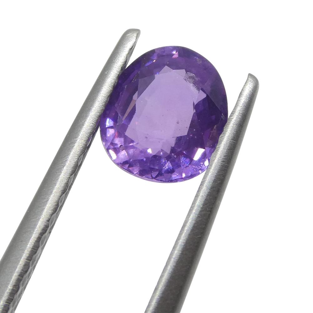 Brilliant Cut 0.79ct Cushion Purple Sapphire from Madagascar Unheated For Sale