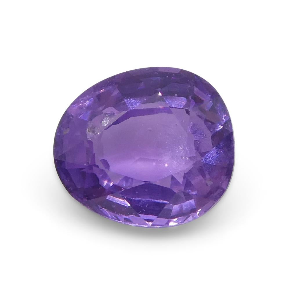 0.79ct Cushion Purple Sapphire from Madagascar Unheated For Sale 2