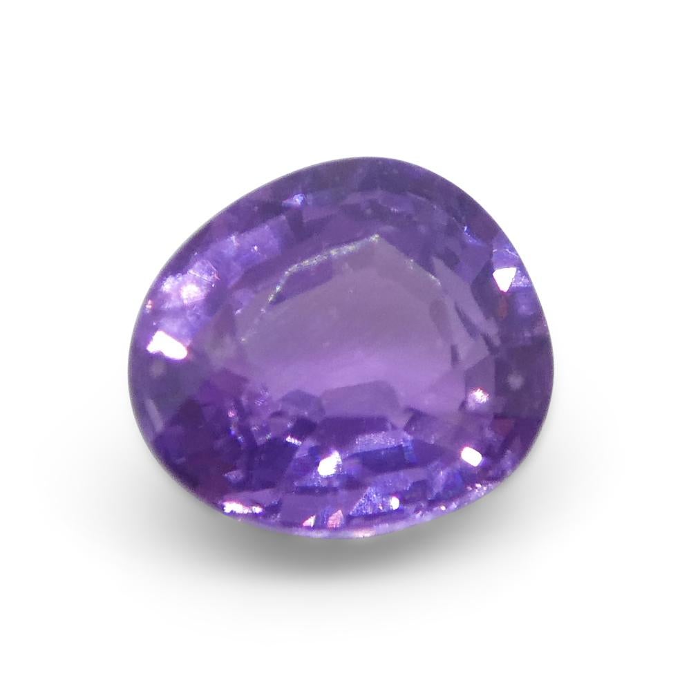 0.79ct Cushion Purple Sapphire from Madagascar Unheated For Sale 3
