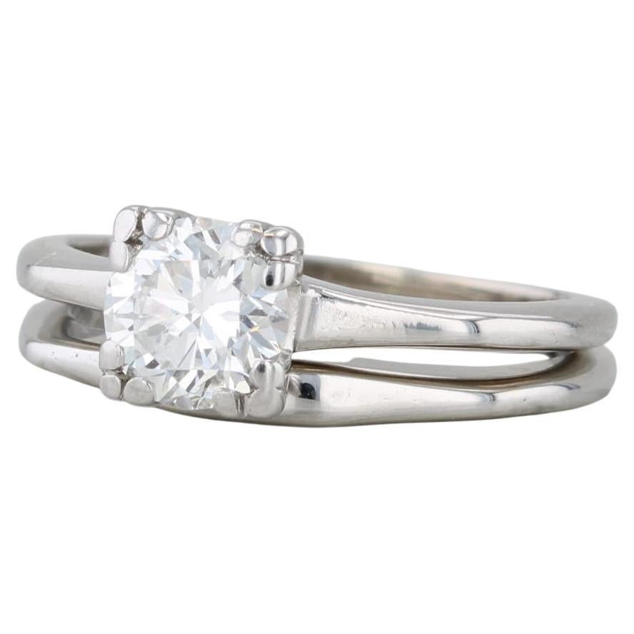 0.79ct Round Diamond Solitaire Engagement Ring Wedding Band Bridal Set 14k Gold