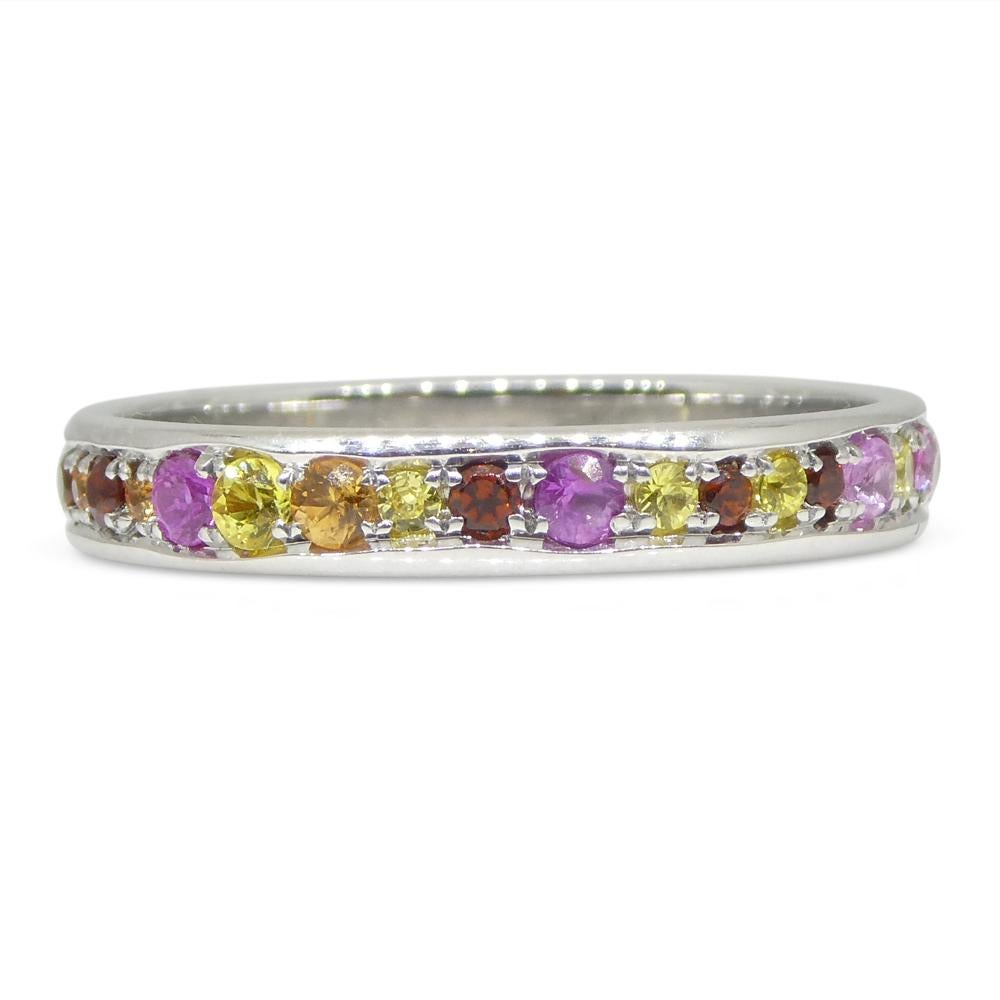0.79ct Sapphire Starry Night Wedding Ring set in 14k White Gold For Sale 3