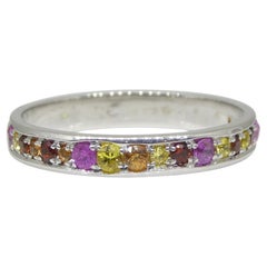 0.79ct Saphir Starry Night Wedding Ring en or blanc 14k