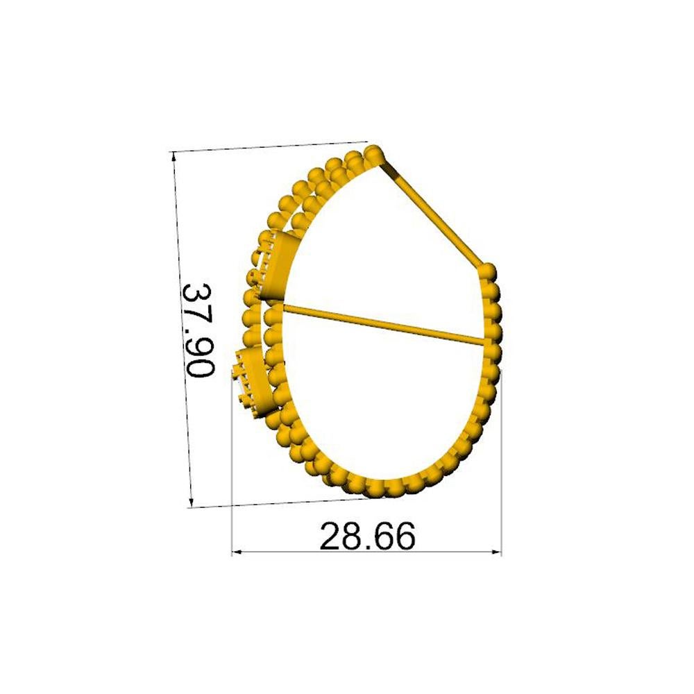 Baguette Cut 0.7Carat SI Clarity HI Color Baguette Diamond Hoop Earrings 18 Karat Yellow Gold For Sale