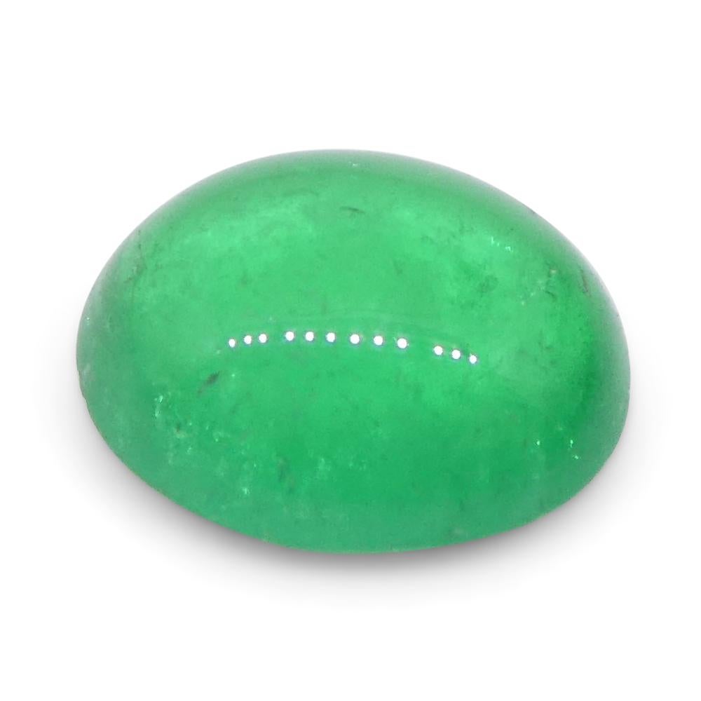 0.7 Karat ovaler grüner Cabochon-Smaragd aus Kolumbien im Angebot 6