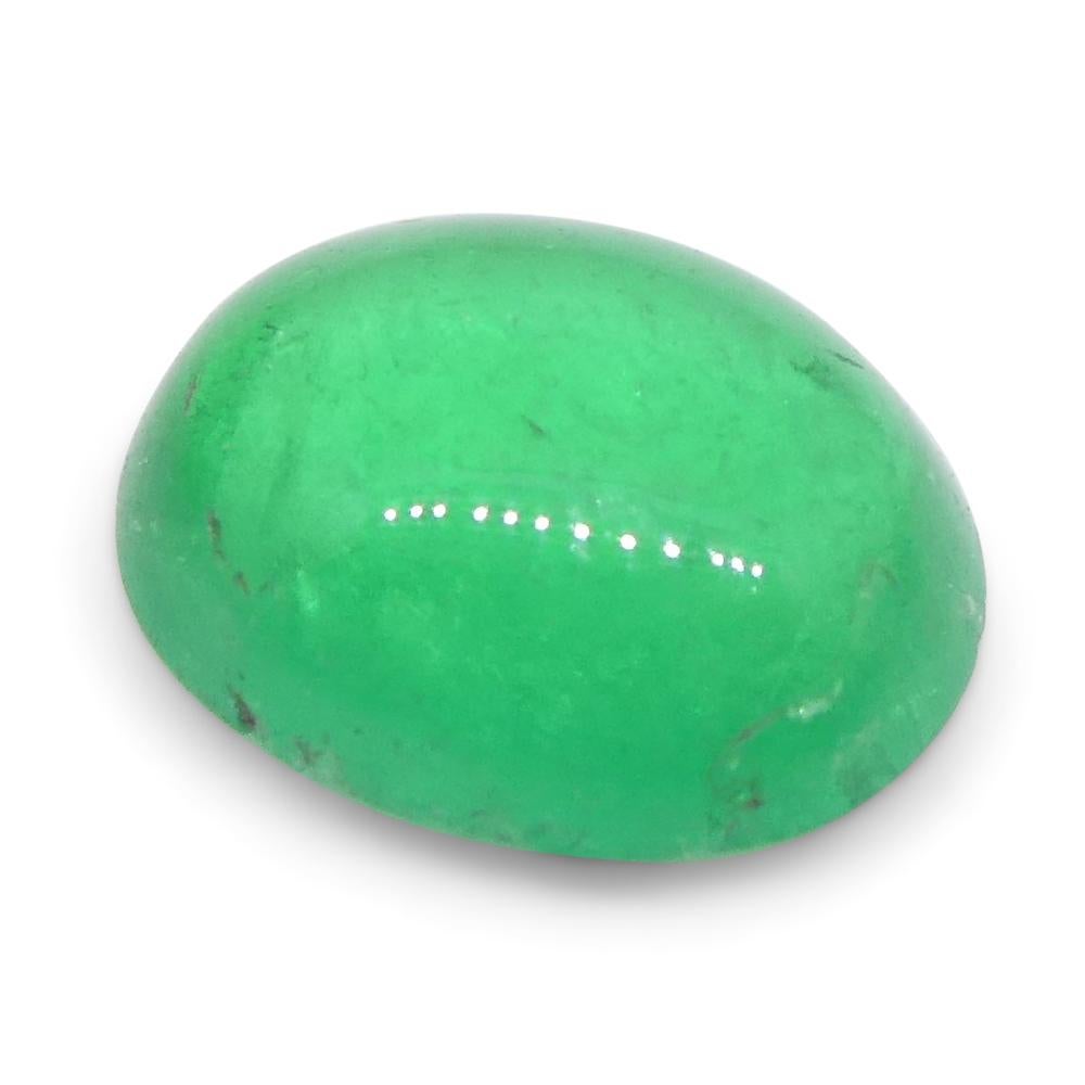 0.7 Karat ovaler grüner Cabochon-Smaragd aus Kolumbien im Zustand „Neu“ im Angebot in Toronto, Ontario