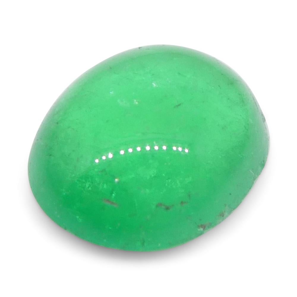 0.7 Karat ovaler grüner Cabochon-Smaragd aus Kolumbien für Damen oder Herren im Angebot