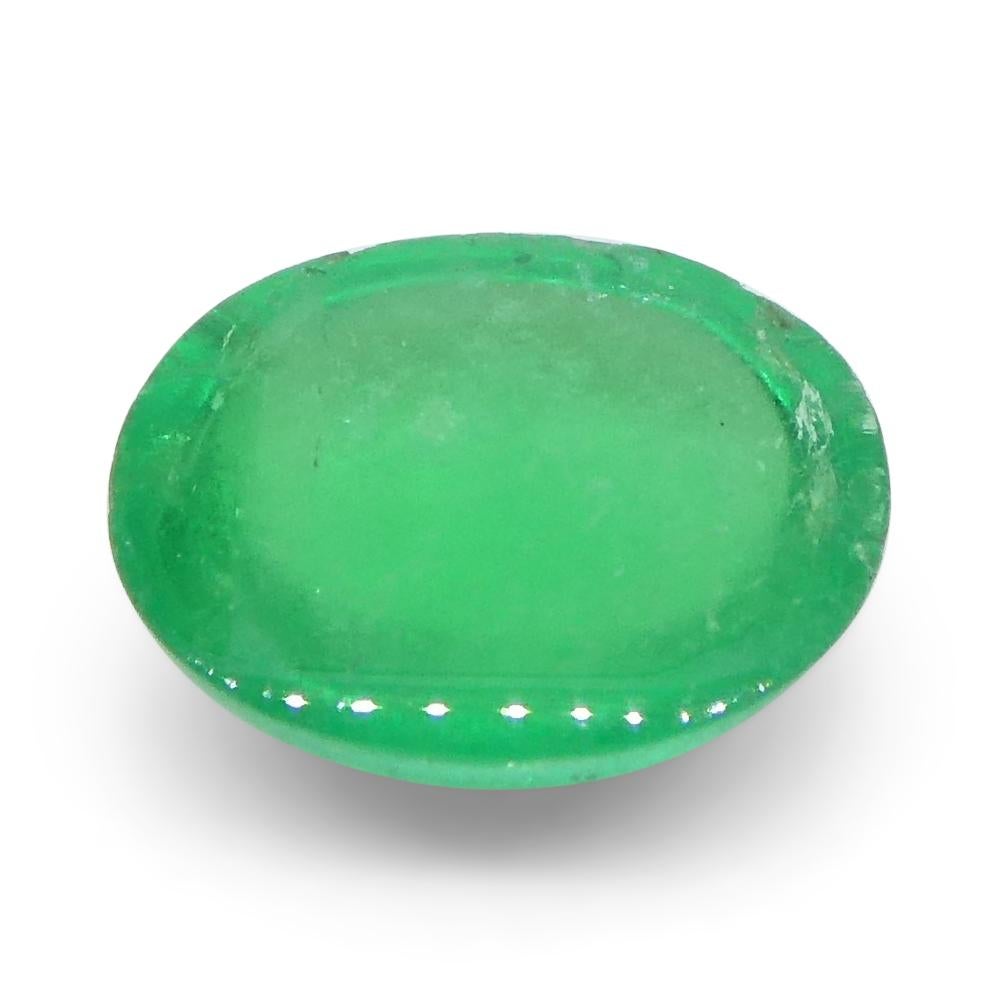 0.7 Karat ovaler grüner Cabochon-Smaragd aus Kolumbien im Angebot 1