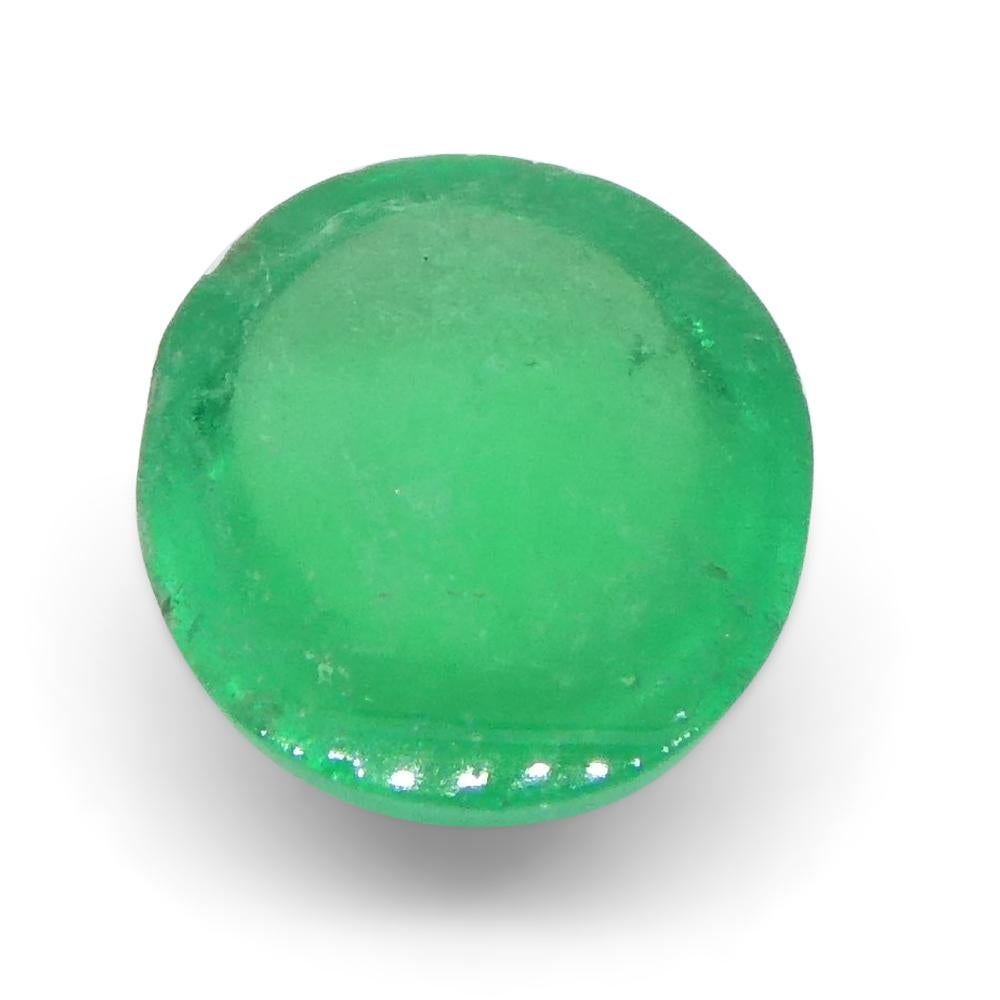 0.7 Karat ovaler grüner Cabochon-Smaragd aus Kolumbien im Angebot 5