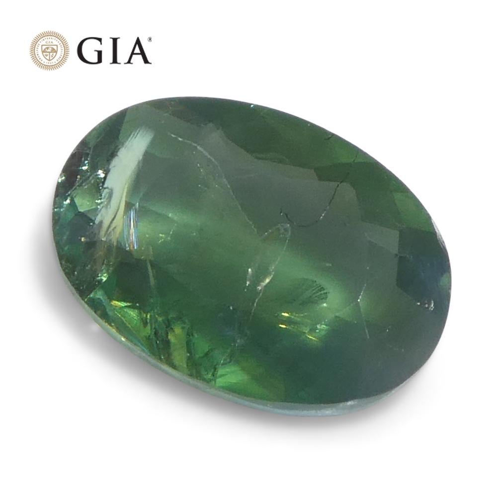 0,7 ct Alejandrita ovalada verde a púrpura grisácea certificada por la GIA India sin calentar en venta 6