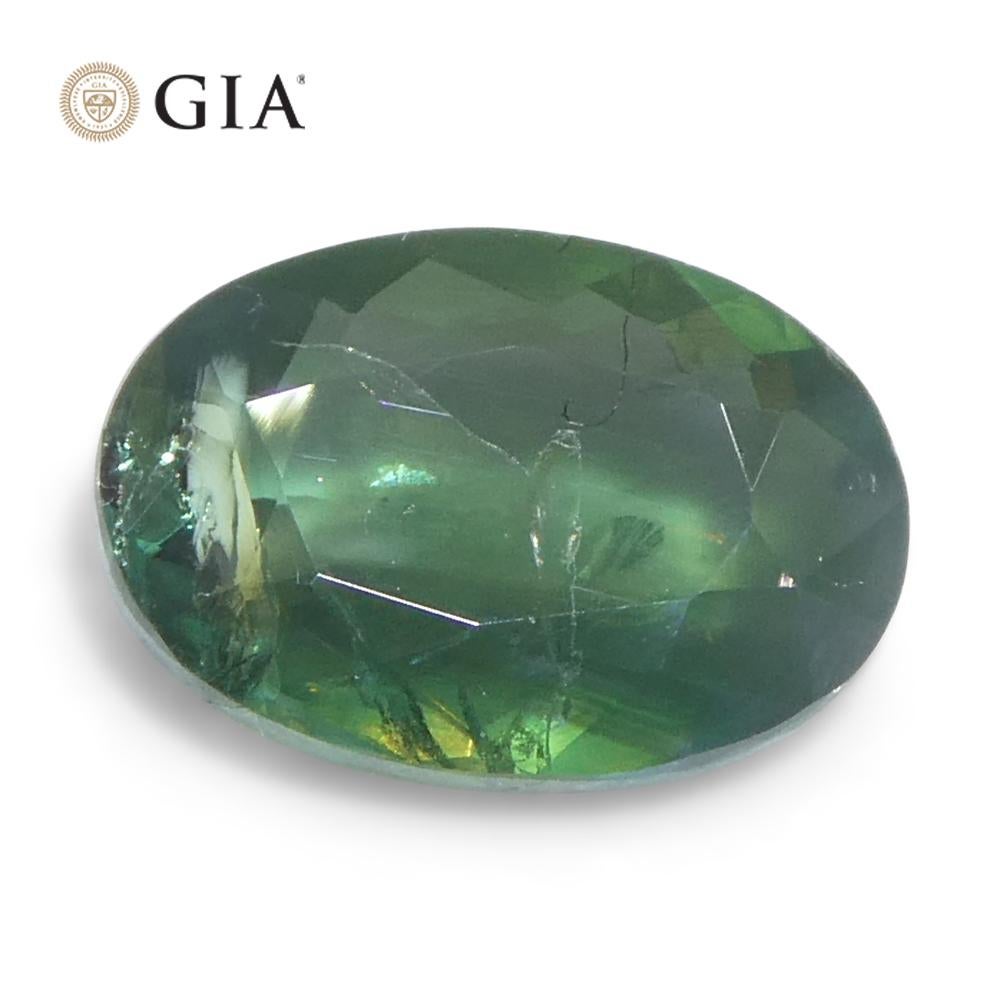 0,7 ct Alejandrita ovalada verde a púrpura grisácea certificada por la GIA India sin calentar en venta 7
