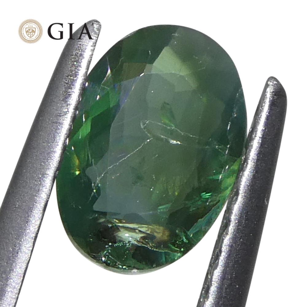 0,7 ct Alejandrita ovalada verde a púrpura grisácea certificada por la GIA India sin calentar en Nuevo estado para la venta en Toronto, Ontario