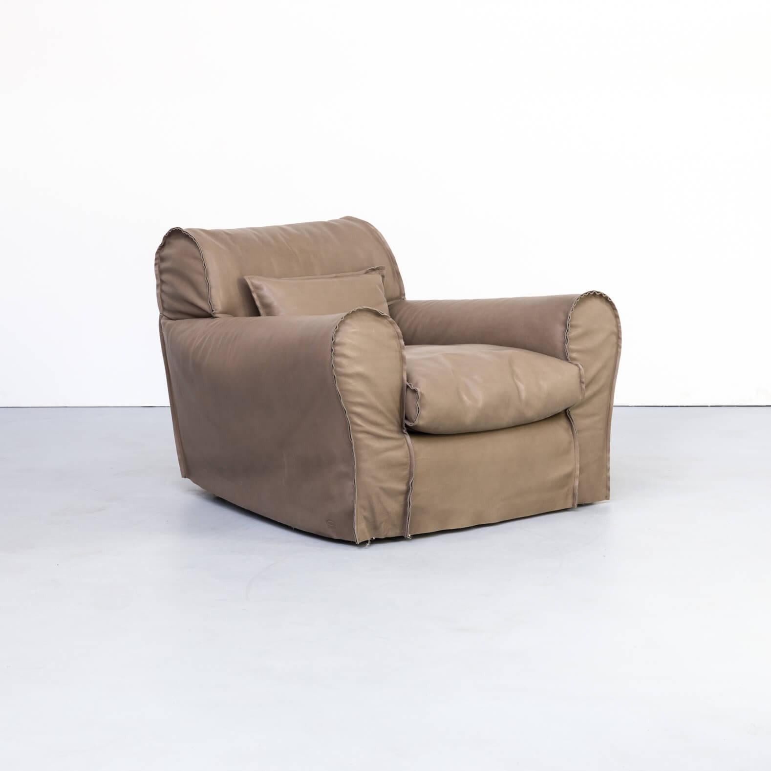 2007 Paola Navone hausse' Fauteuil Plume Waldleder für Baxter (Italienisch) im Angebot