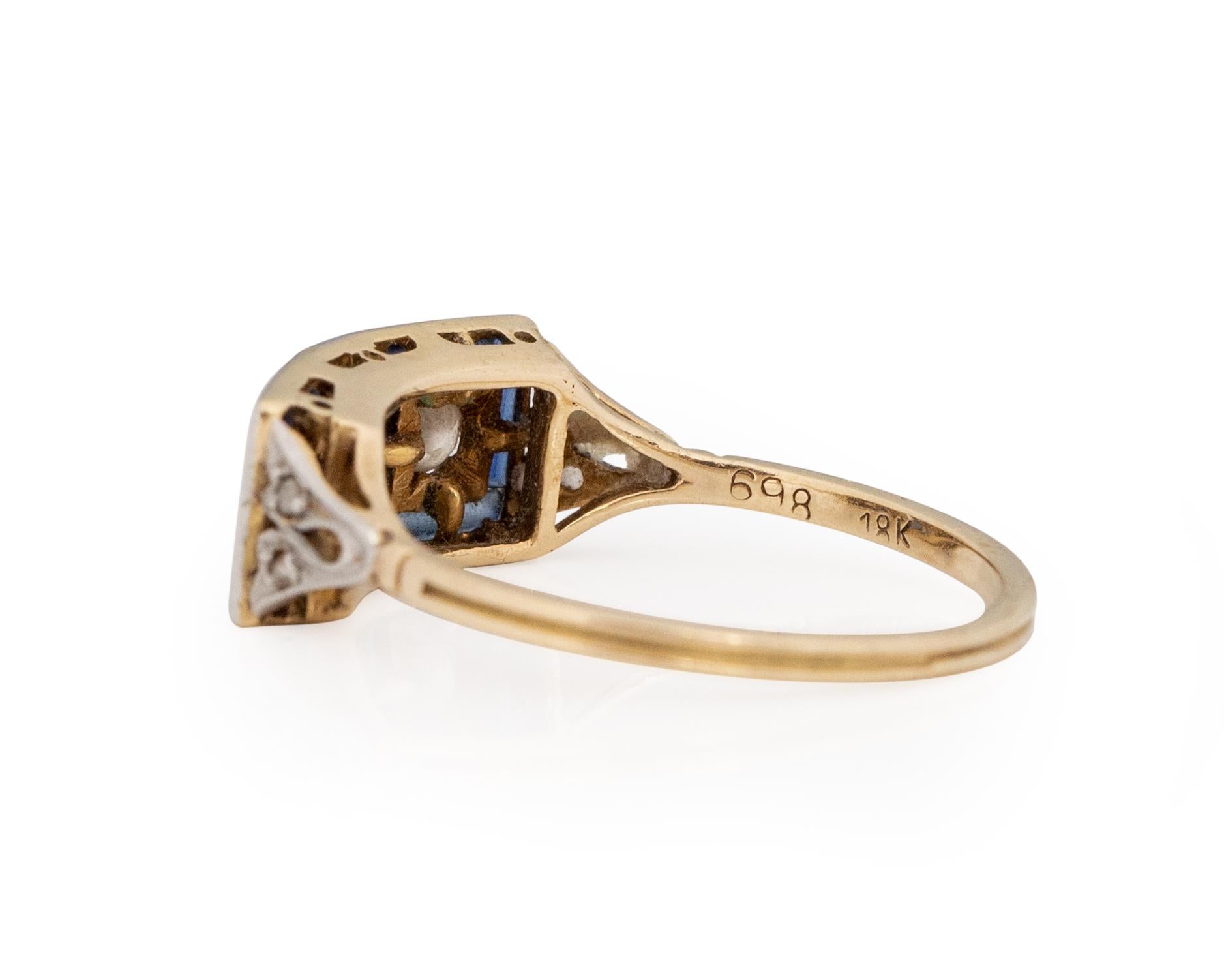 .08 Carat Art Deco Diamond 18 Karat Yellow Gold Engagement Ring In Good Condition For Sale In Hicksville, NY