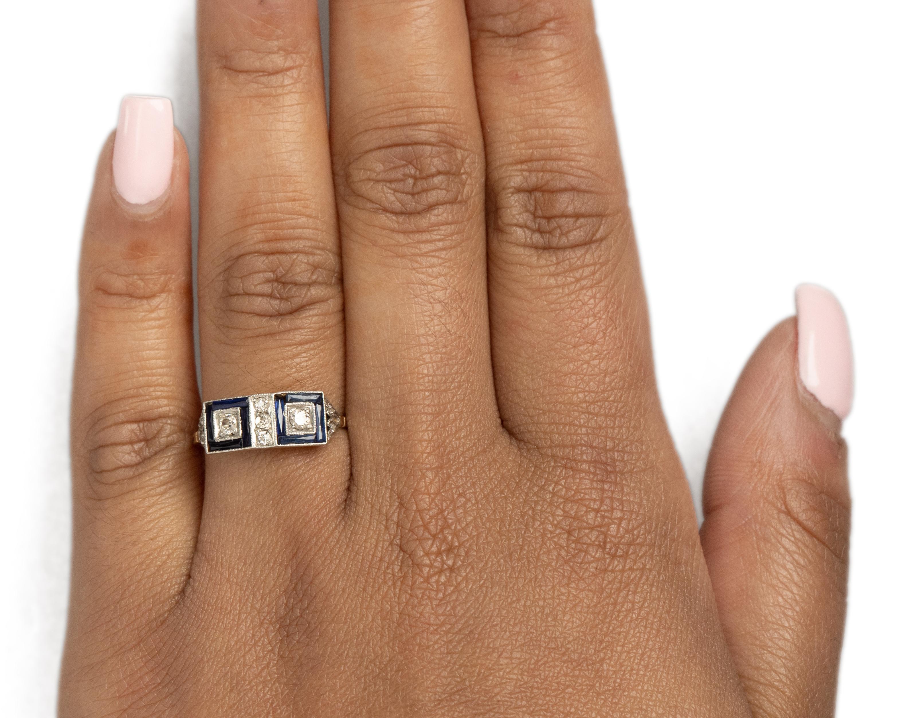 .08 Carat Art Deco Diamond 18 Karat Yellow Gold Engagement Ring For Sale 1