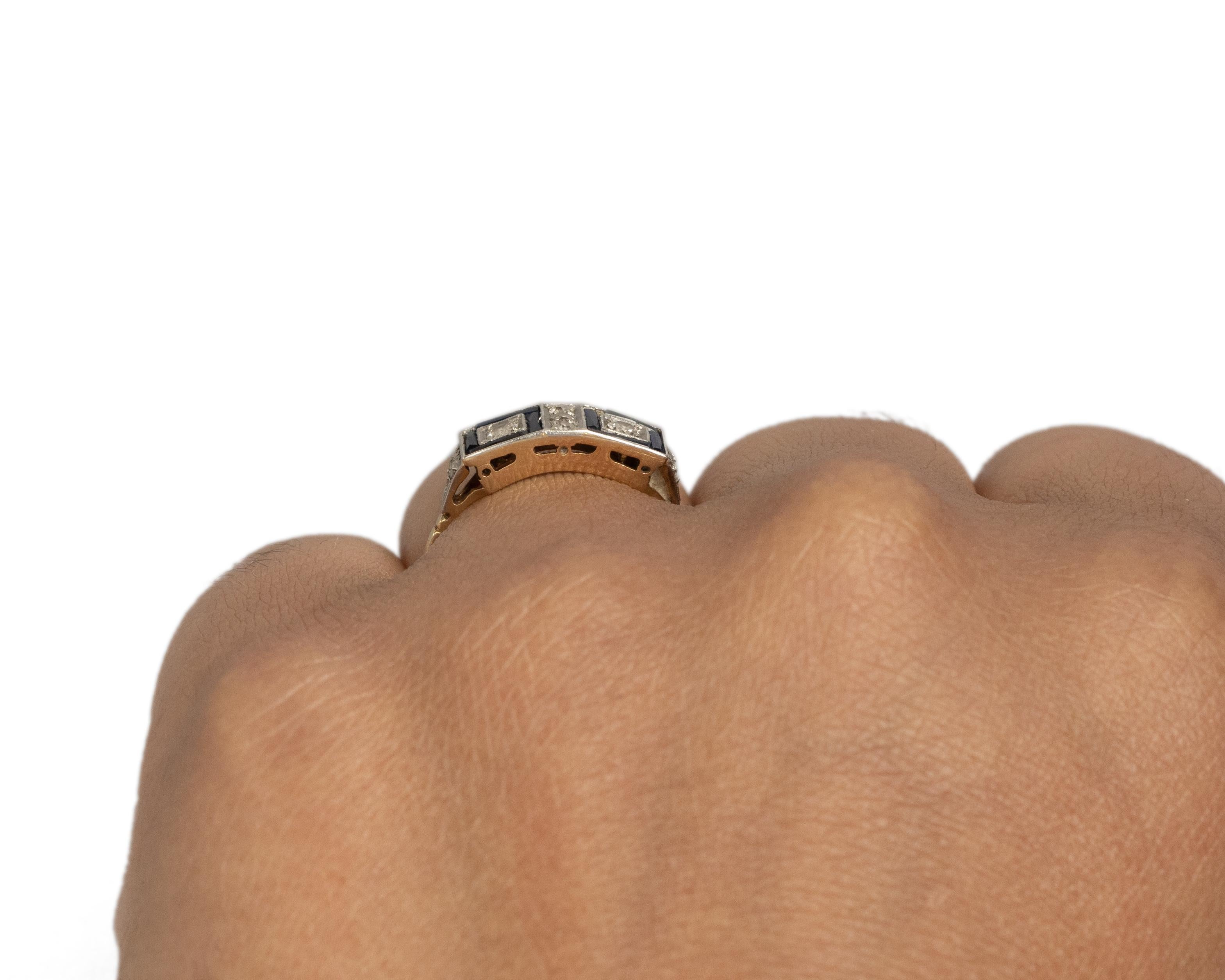 .08 Carat Art Deco Diamond 18 Karat Yellow Gold Engagement Ring For Sale 2