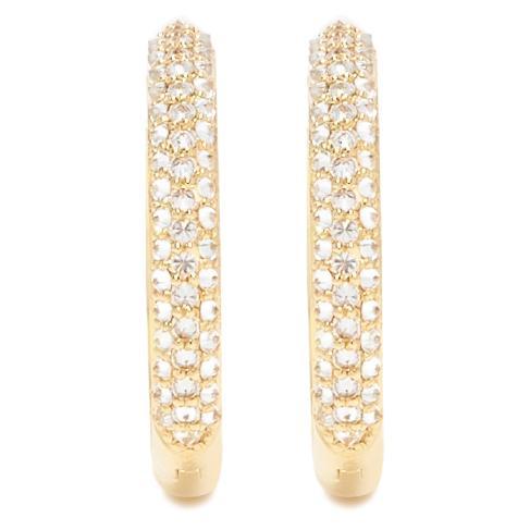 0.8 Carat Canadian Diamond Gold Hoop Earrings For Sale