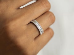 0,80 tcw natürliche Baguette & Rundschliff Diamant Hochzeit Band in 18K Weißgold