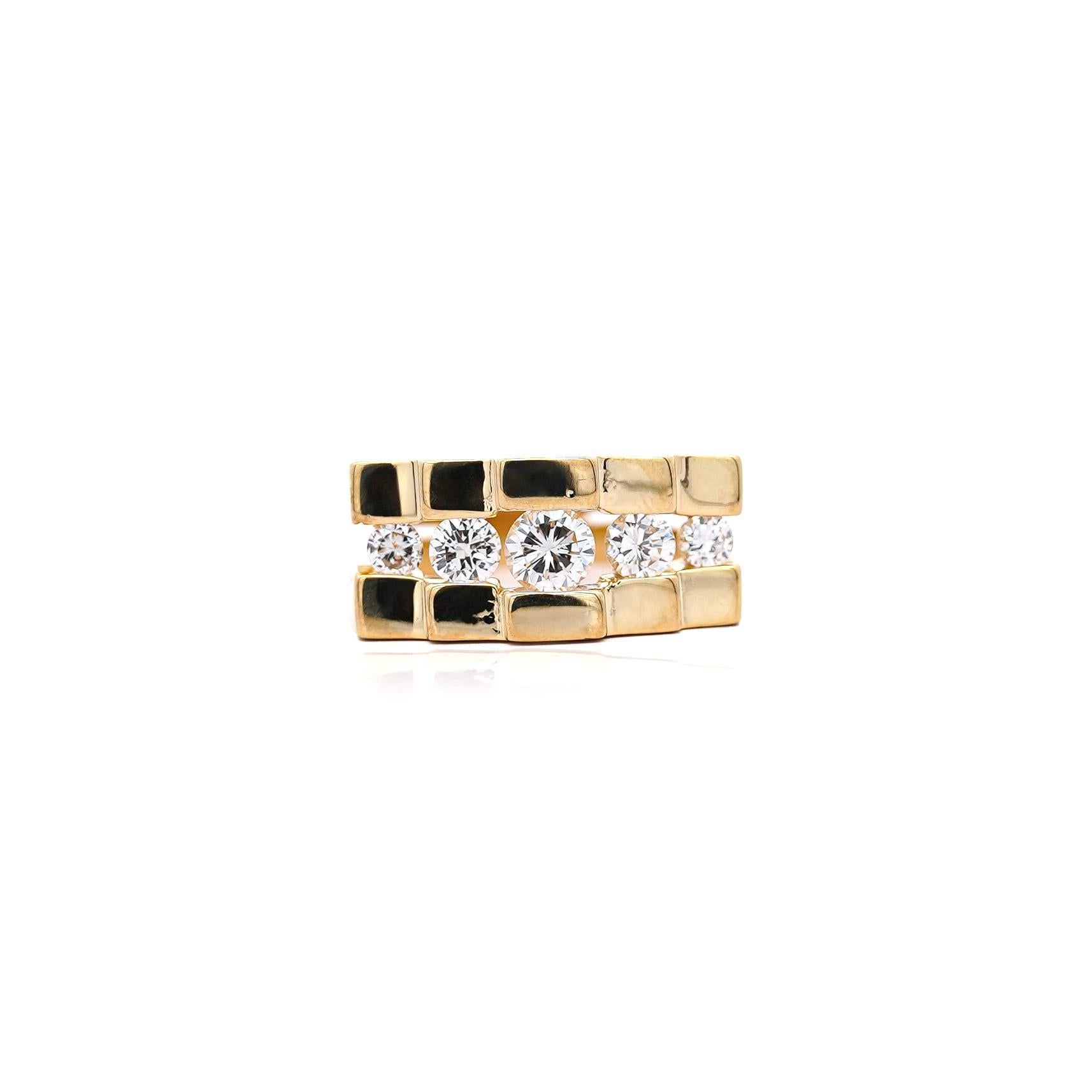 Bague fantaisie en or jaune 14 carats sertie d'un diamant rond de 0,8 carat F-G/SI1SI2 Pour femmes en vente