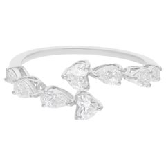 0.8 Carat SI/H Heart Pear Brilliant Cut Diamond Wrap Ring 18 Karat White Gold