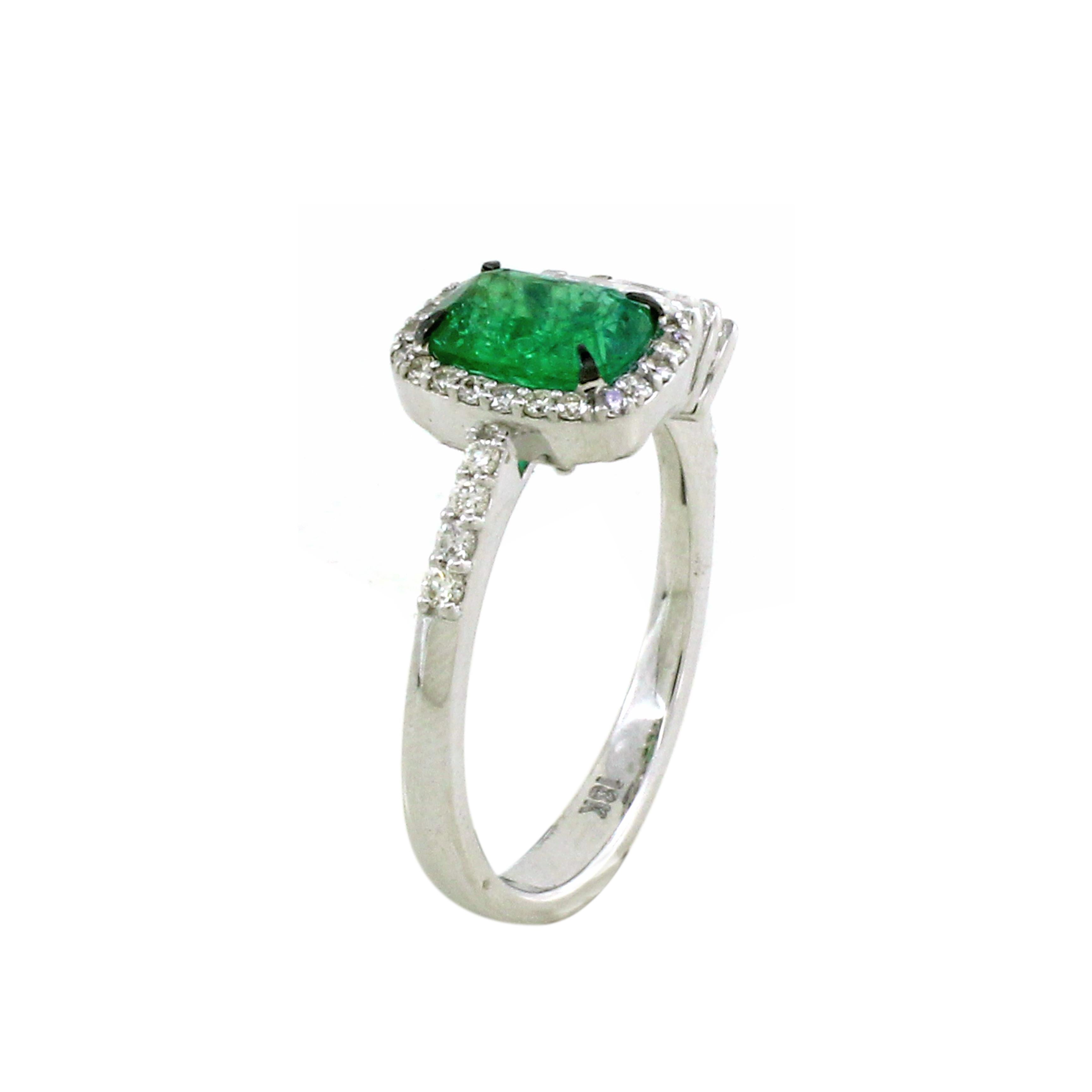 0.8 Karat Smaragdring mit Smaragd (Moderne) im Angebot